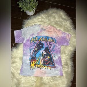 Def Leppard tie dye Hysteria band tee sz XS